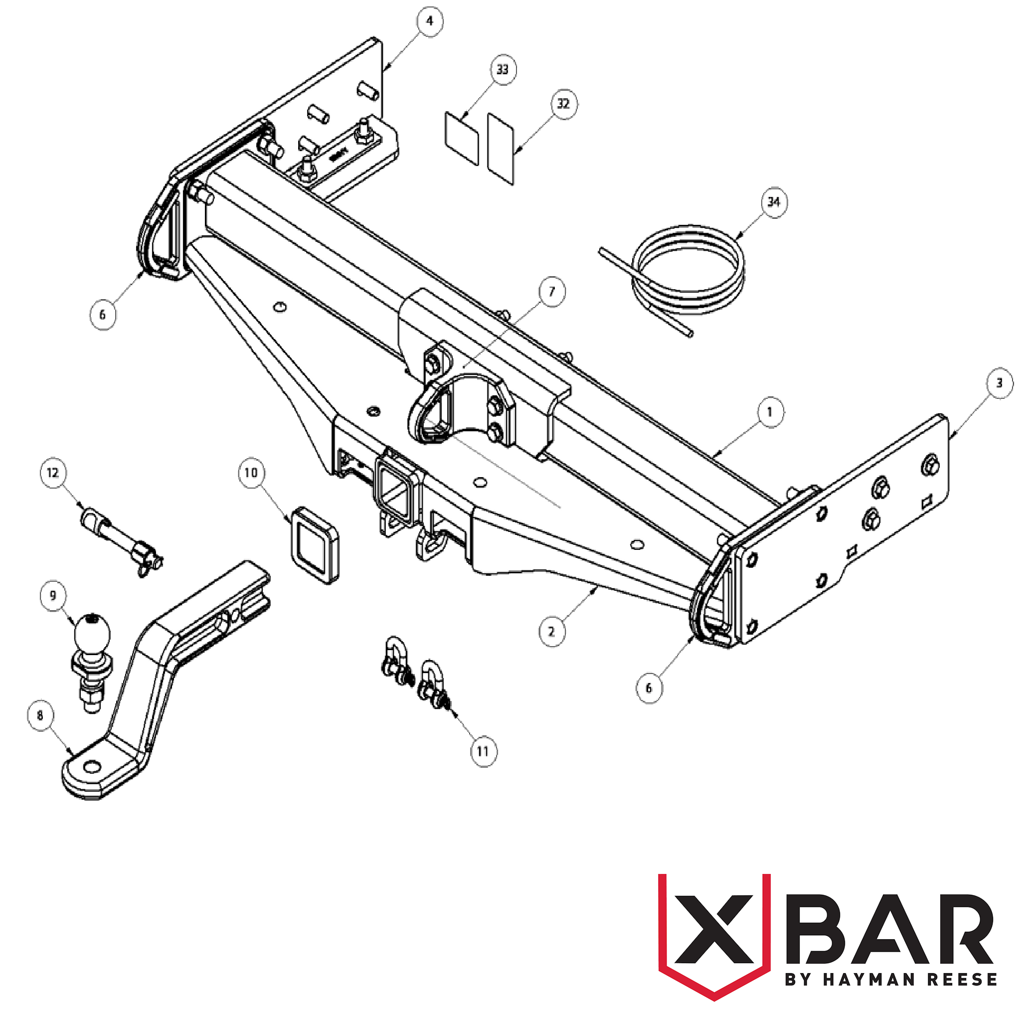 X-Bar Isuzu D-Max TF Cab Chassis No Bumper 06/2012 - 07/2020 - Towbar Kit - EXTREME RECOVERY