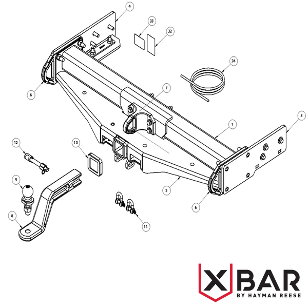 X-Bar Isuzu D-Max TF Cab Chassis No Bumper 06/2012 - 07/2020 - Towbar Kit - EXTREME RECOVERY