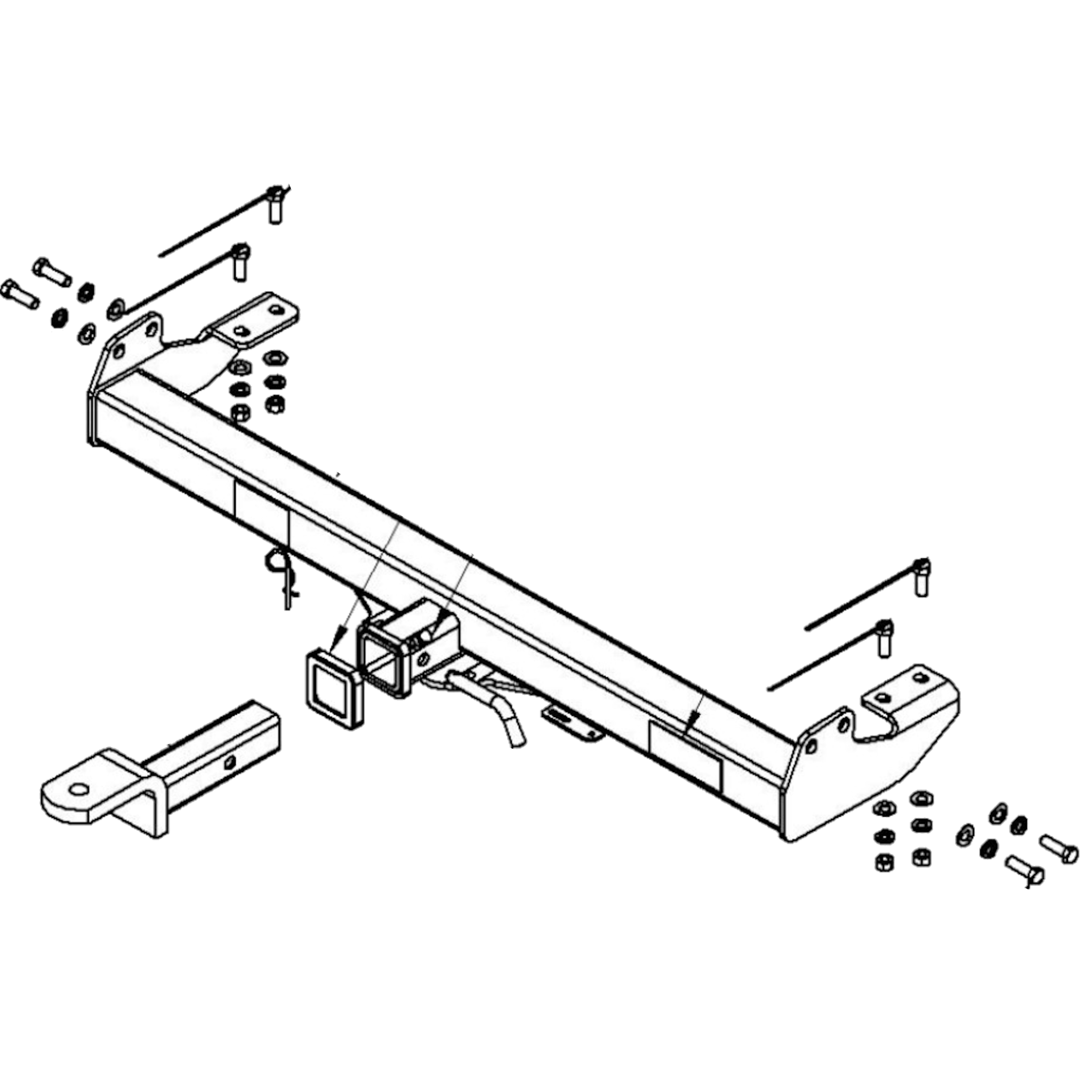 Toyota HiLux 2wd Cab Chassis No Step 04/2005 - 08/2015 - Towbar Kit - HEAVY DUTY PREMIUM