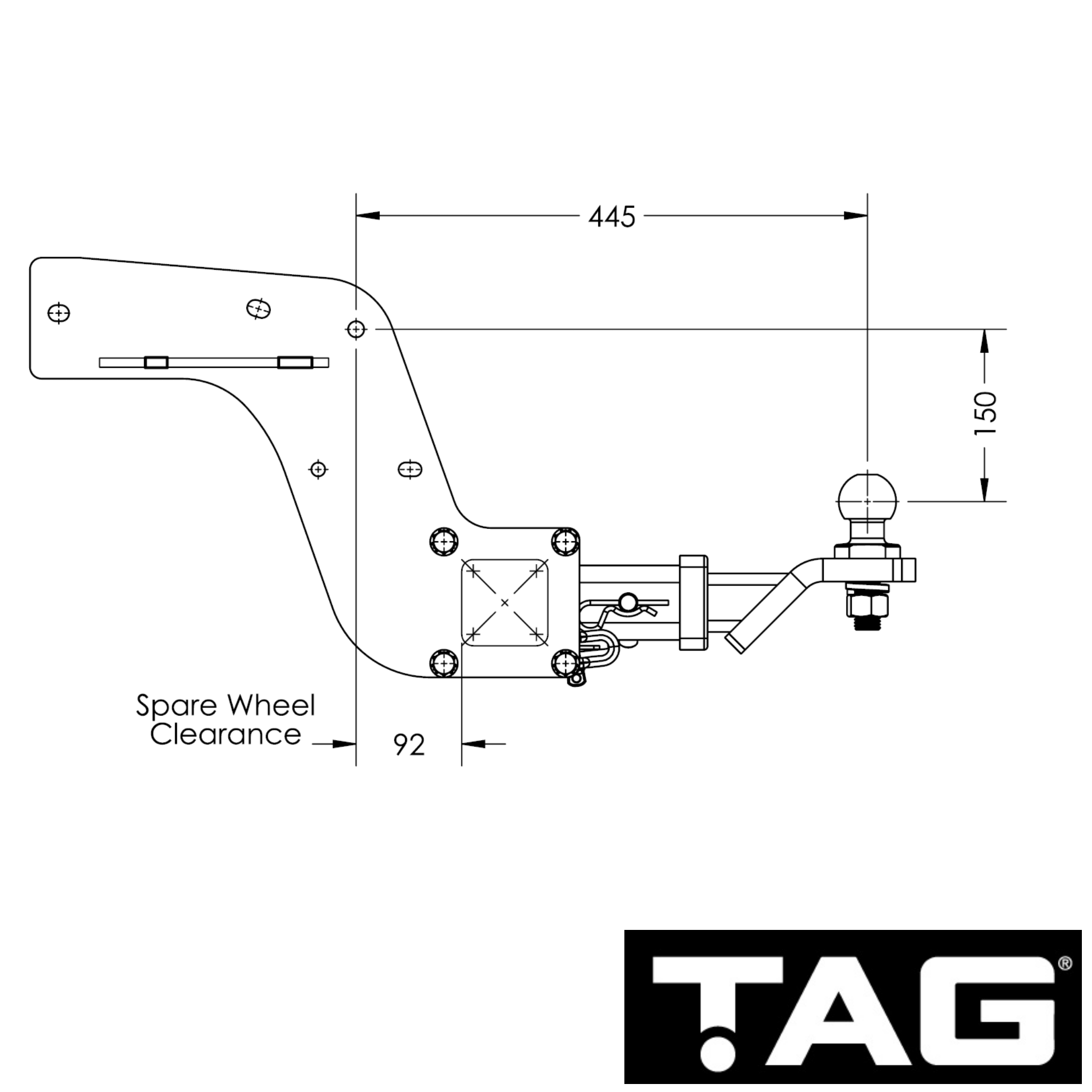 Mitsubishi Triton MQ Tub Body Ute With Step 05/2015 - 10/2018 - Towbar Kit - HEAVY DUTY ECONOMY