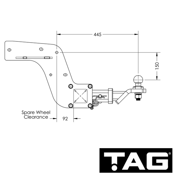 Mitsubishi Triton MQ Tub Body Ute With Step 05/2015 - 10/2018 - Towbar Kit - HEAVY DUTY ECONOMY