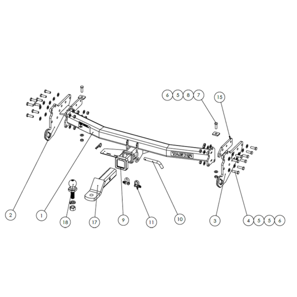 Mitsubishi Pajero Sport QF SUV 12/2019 - On - Towbar Kit - EXTREME RECOVERY