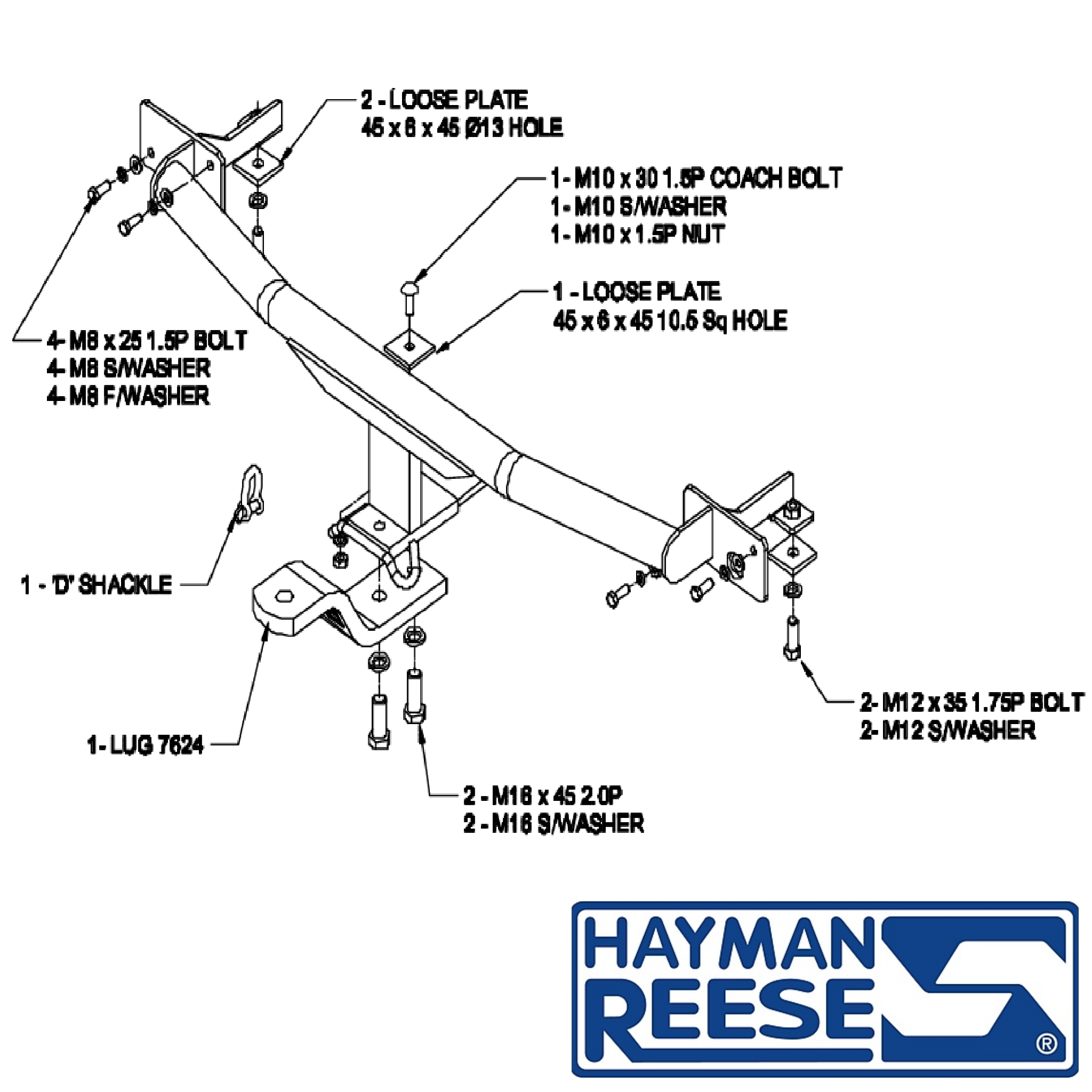 Nissan Pulsar N16 Sedan 06/2001 - 01/2006 - Towbar Kit - STANDARD DUTY