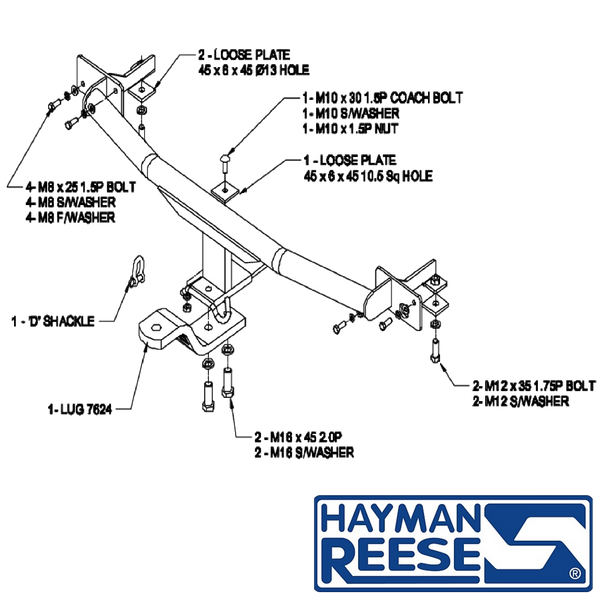 Nissan Pulsar N16 Sedan 06/2001 - 01/2006 - Towbar Kit - STANDARD DUTY