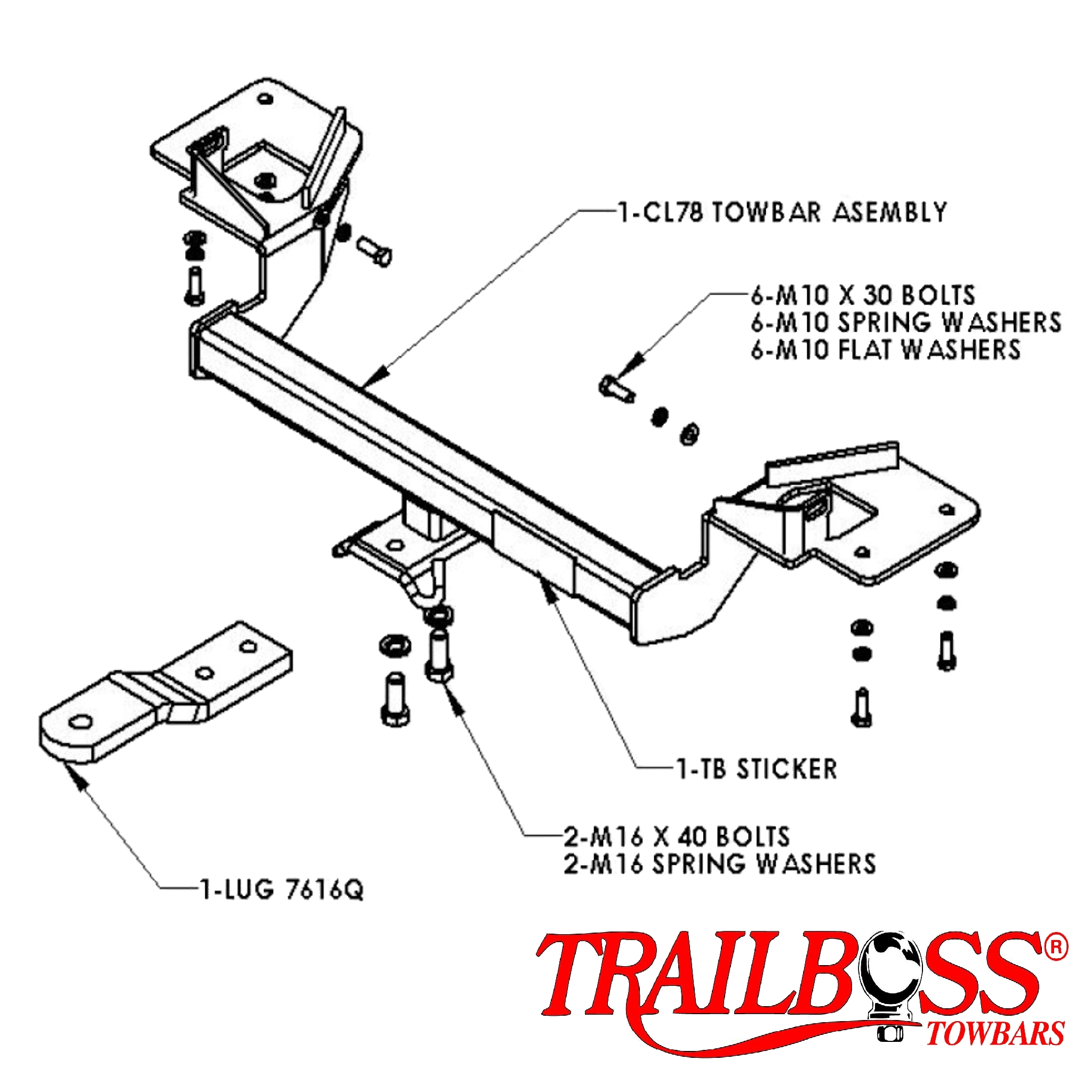 Mitsubishi Magna 380 Sedan 10/2005 - 04/2008 - Towbar Kit - STANDARD DUTY