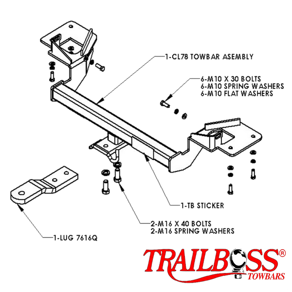 Mitsubishi Magna 380 Sedan 10/2005 - 04/2008 - Towbar Kit - STANDARD DUTY