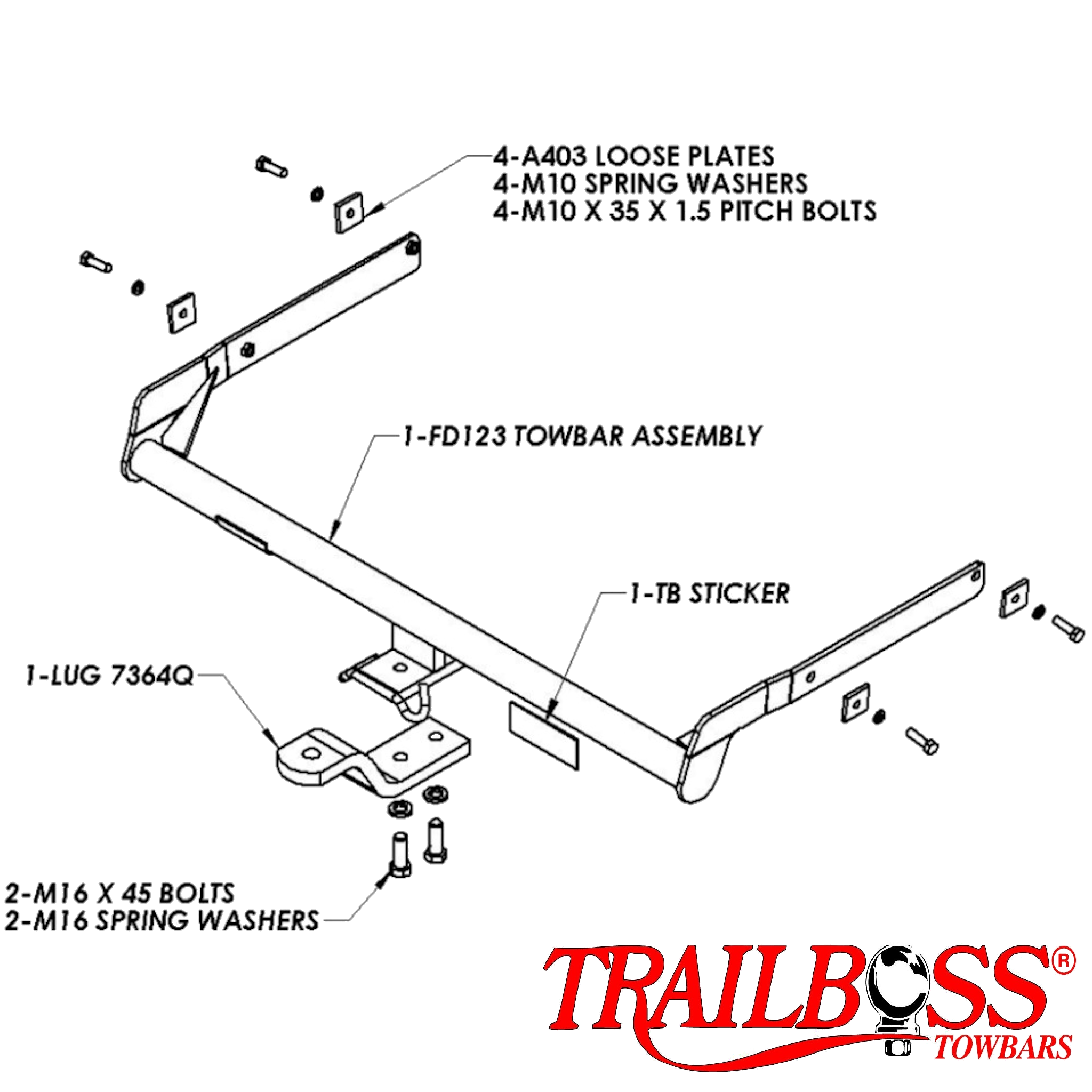 Ford Focus Hatch 05/2005 - 07/2011 - Towbar Kit - STANDARD DUTY