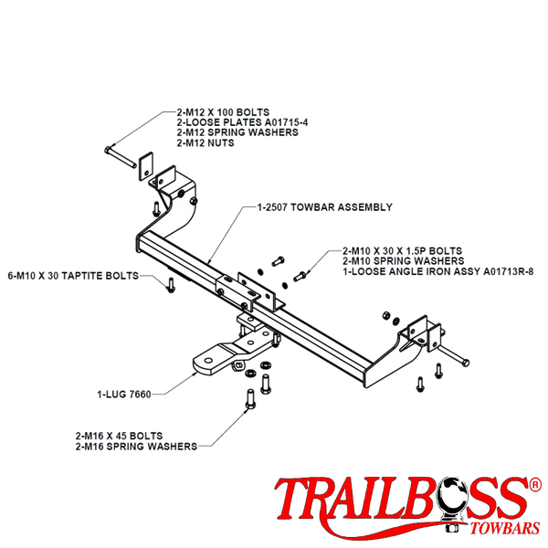 Ford Falcon AU, BA, BF, FG, FGX Tub Body Tub Body  (Not XR6, XR8, FPV) 07/1999 - On - Towbar Kit - STANDARD DUTY