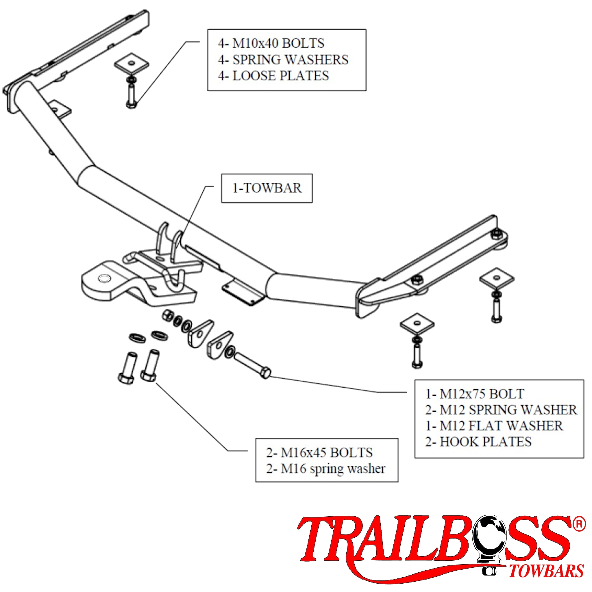 Honda City Sedan 02/2009 - 08/2013 - Towbar Kit - STANDARD DUTY