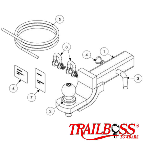 Toyota LandCruiser 300 Series Off Road SUV (For vehicles with existing factory towbar) - Towbar Kit - HEAVY DUTY PREMIUM