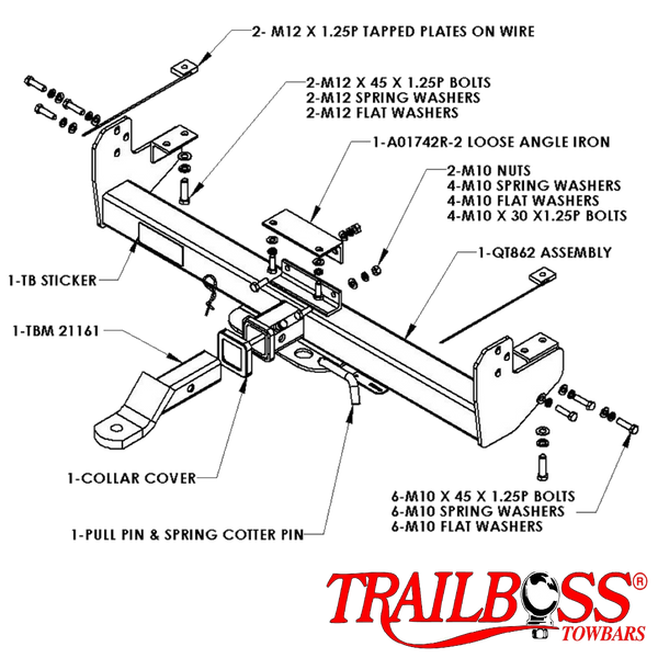 Toyota LandCruiser 76 Series SUV 07/2021 - 08/2022 - Towbar Kit - HEAVY DUTY PREMIUM