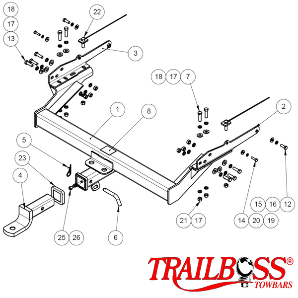 Nissan Navara D22 2wd & 4wd Tub Body With and Without Step 04/2009 - 02/2015 - Towbar Kit - HEAVY DUTY PREMIUM