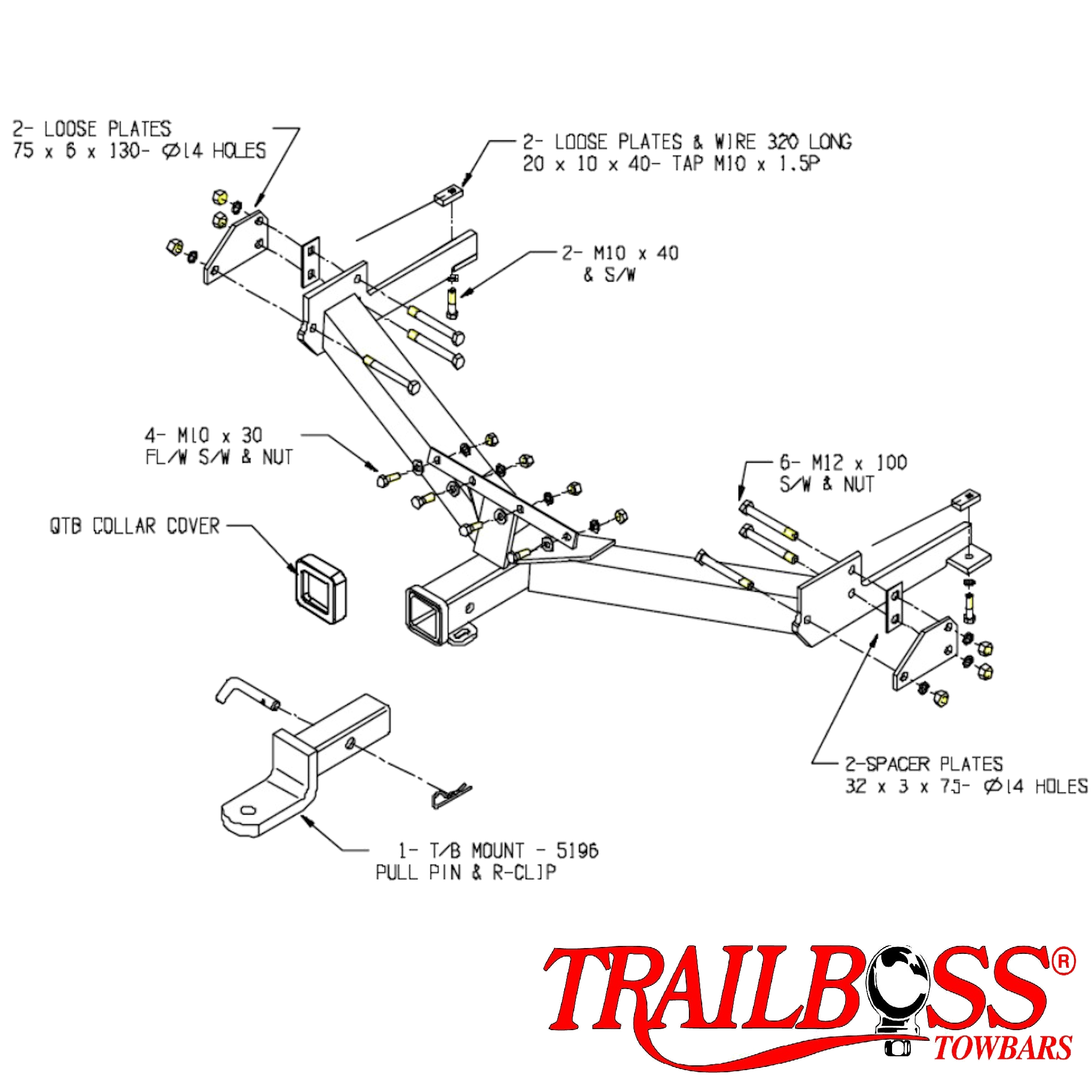 Ford Falcon XH Panel Van 04/1996 - 06/1999 - Towbar Kit - HEAVY DUTY PREMIUM