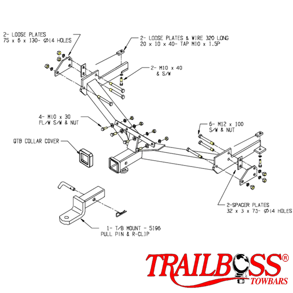 Ford Falcon XH Panel Van 04/1996 - 06/1999 - Towbar Kit - HEAVY DUTY PREMIUM