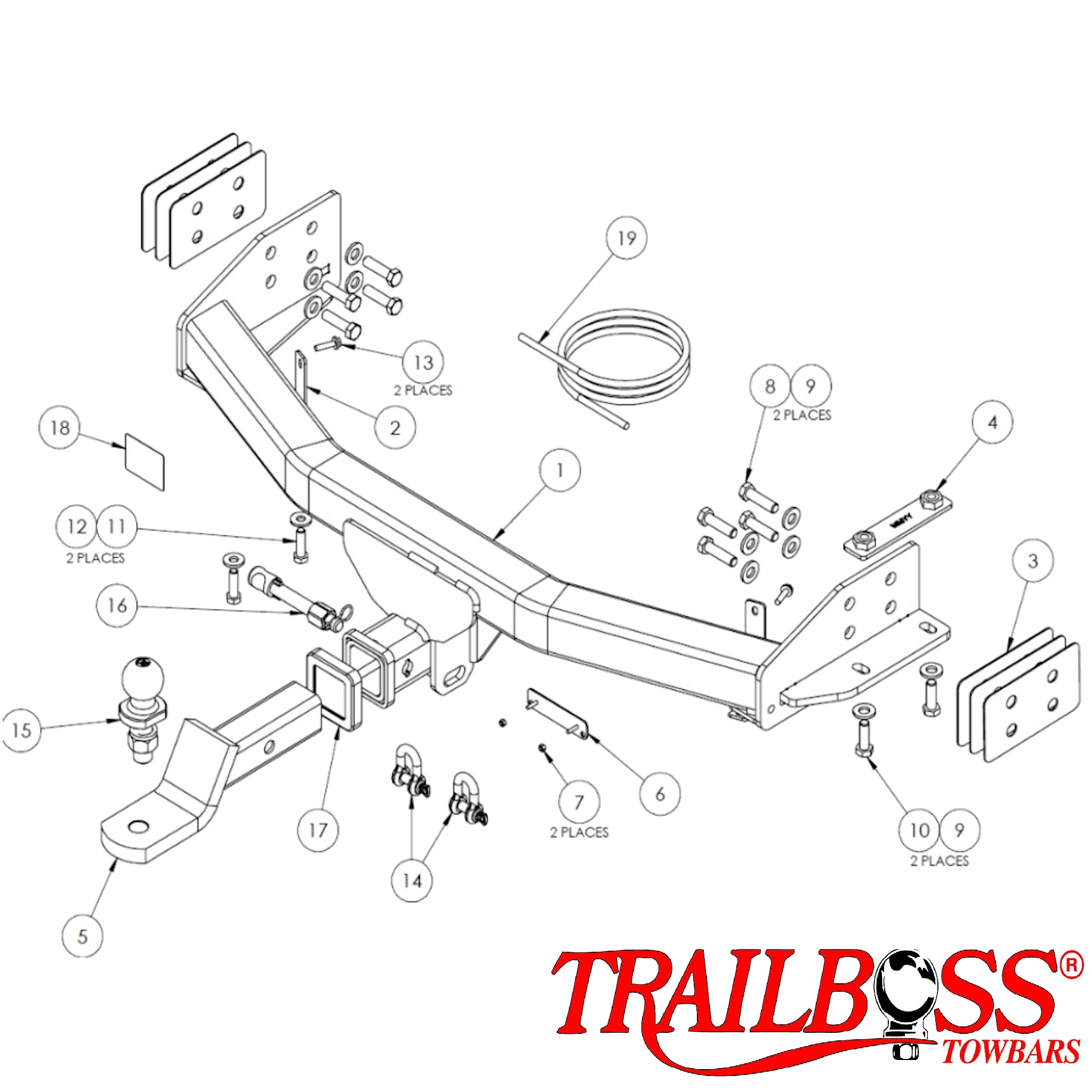 Isuzu MU-X SUV 02/2017 - 06/2020 - Towbar Kit - HEAVY DUTY PREMIUM