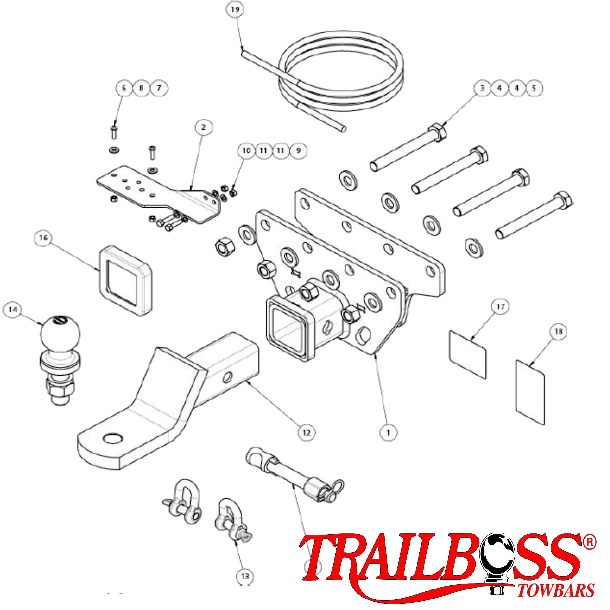 Jeep Gladiator Tub Body 01/2020 - On - Towbar Kit - HEAVY DUTY PREMIUM