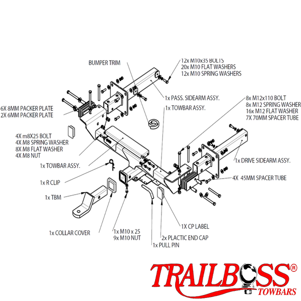 *Mercedes-Benz M Class W164 SUV 07/2005 - 03/2012 (Inc AMG) - Towbar Kit - HEAVY DUTY PREMIUM